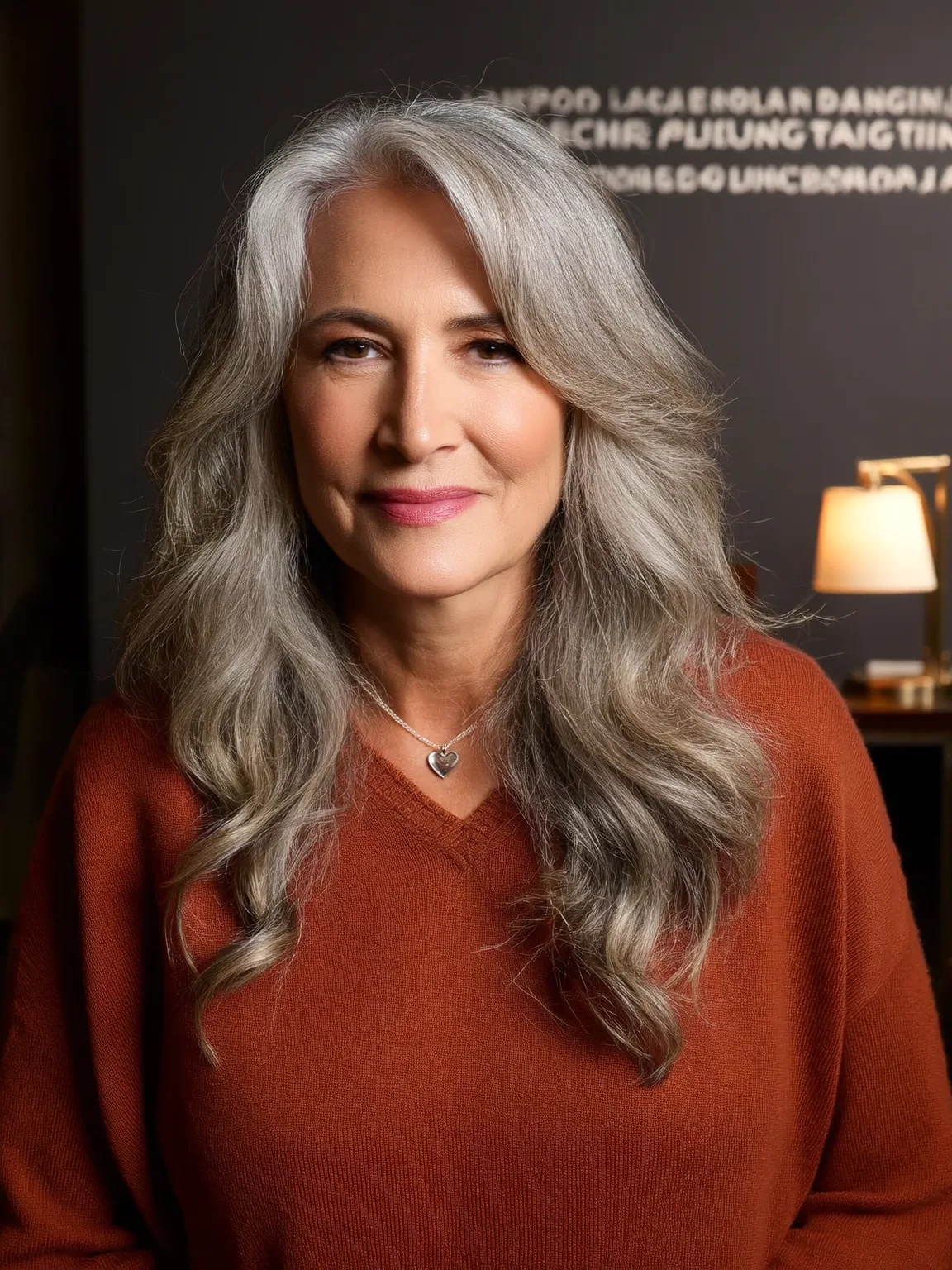 Blow-Dried Voluminous Silver Frost Wavy Layers